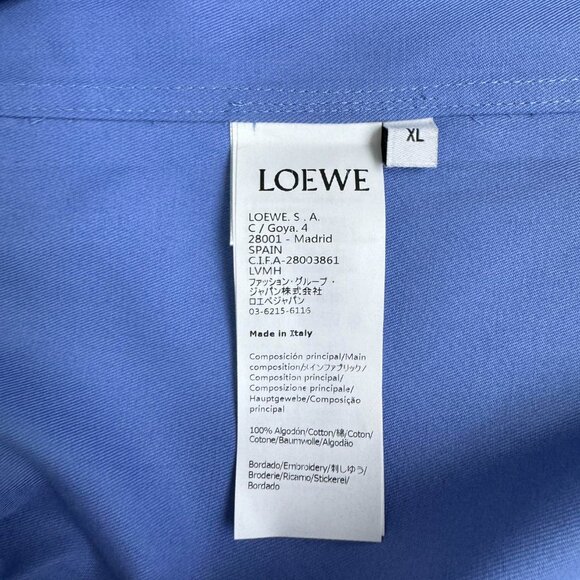 Loewe Couple's Embroidered Logo Chest Shirt Blue - Picture 8 of 16